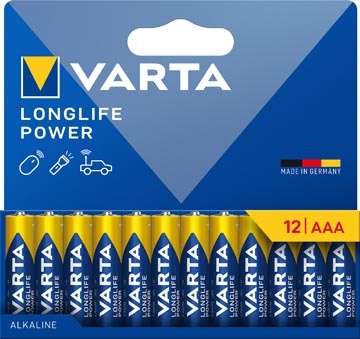 Varta Varta batterij Longlife Power AAA, blister van 12 stuks