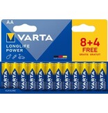 Varta Varta batterij Longlife Power AA, blister van 8 + 4