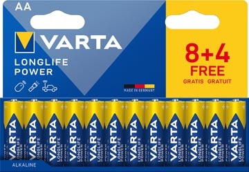 Varta Varta batterij Longlife Power AA, blister van 8 + 4
