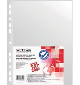 Office Products OFFICE products geperforeerde showtas, A4, 40 micron, gekorreld, pak van 200 stuks