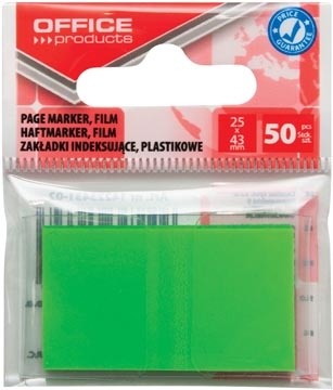 Office Products OFFICE products index, 25 x 43 mm, ophangzakje van 50 tabs, groen