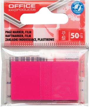 Office Products OFFICE products index, 25 x 43 mm, ophangzakje van 50 tabs, roze