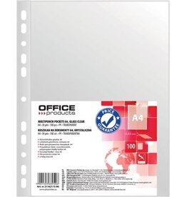 Office Products OFFICE products geperforeerde showtas, A4, 30 micron, glashelder, pak van 100 stuks