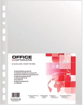 Office Products OFFICE products geperforeerde showtas, A4, 40 micron, gekorreld, pak van 100 stuks