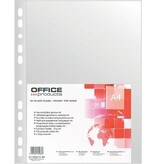 Office Products OFFICE products geperforeerde showtas, A4, 40 micron, glashelder, pak van 100 stuks