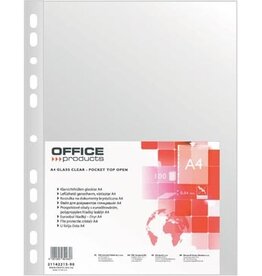 Office Products OFFICE products geperforeerde showtas, A4, 40 micron, glashelder, pak van 100 stuks