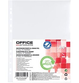 Office Products OFFICE products geperforeerde showtas, A4, 30 micron, gekorreld, pak van 100 stuks