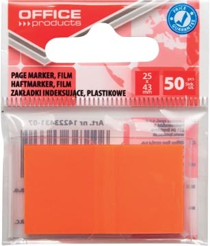 Office Products OFFICE products index, 25 x 43 mm, ophangzakje van 50 tabs, oranje