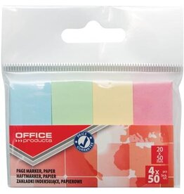 Office Products OFFICE products index, 20 x 50 mm, ophangzakje van 4 x 50 tabs, geassorteerde pastelkleuren