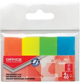 Office Products OFFICE products index, 20 x 50 mm, ophangzakje van 4 x 40 tabs, geassorteerde kleuren