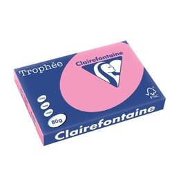 Clairefontaine Clairefontaine Trophée Pastel, gekleurd papier, A3, 80 g, 500 vel, felroze