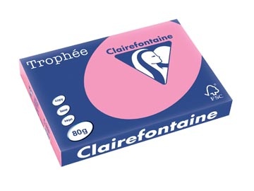 Clairefontaine Clairefontaine Trophée Pastel, gekleurd papier, A3, 80 g, 500 vel, felroze