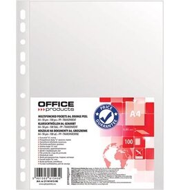 Office Products OFFICE products geperforeerde showtas, A4, 50 micron, gekorreld, pak van 100 stuks