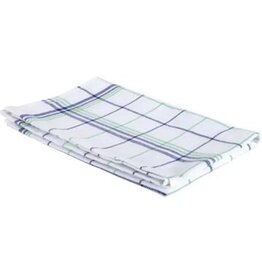 Merkloos Handdoek Christelle, ft 50 x 70 cm, geruit, groen blauw, pak van 6 stuks