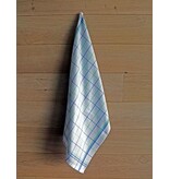 Merkloos Handdoek Christelle, ft 50 x 70 cm, geruit, groen blauw, pak van 6 stuks
