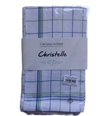 Merkloos Handdoek Christelle, ft 50 x 70 cm, geruit, groen blauw, pak van 6 stuks