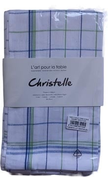 Merkloos Handdoek Christelle, ft 50 x 70 cm, geruit, groen blauw, pak van 6 stuks