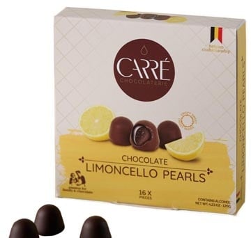 Carré Carré Limoncello Pearls chocolade, doos van 120 gram