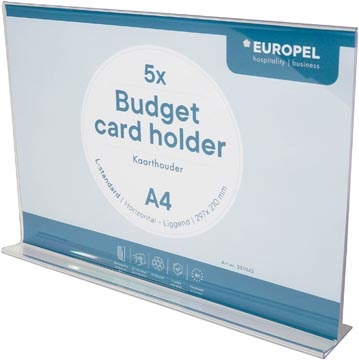 Europel Europel folderhouder Budget, met T-voet, ft A4, liggend, pak van 5 stuks