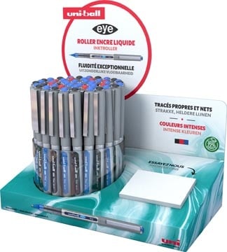 Uni-ball Uni-ball Eye Fine roller Eco, schrijfbreedte 0,5 mm, assorti, display van 48 stuks