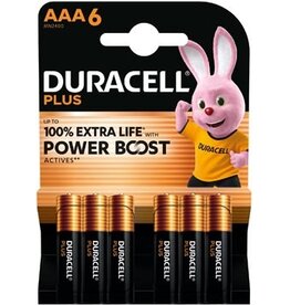 Duracell Duracell batterij Plus 100% AAA, blister van 6 stuks
