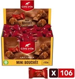 Côte d'Or Côte d'Or chocolade mini Bouchée, melkchocolade met praliné, doos van 106 stuks