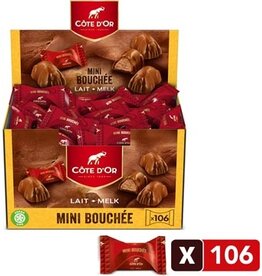 Côte d'Or Côte d'Or chocolade mini Bouchée, melkchocolade met praliné, doos van 106 stuks