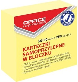 Office Products OFFICE products memoblok, 50 x 50 mm, 250 vel, geel
