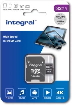 Integral Integral microSDXC geheugenkaart V30, 32 GB