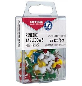Office Products OFFICE products prikbordspelden, geassorteerde kleuren, plastic ophangdoosje van 25 stuks