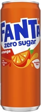 Fanta Fanta Orange Zero frisdrank, sleek blik van 33 cl, pak van 24 stuks