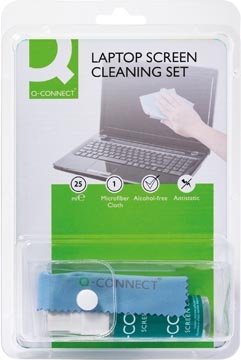 Q-CONNECT Q-CONNECT reinigingsspray, voor scherm en toetsenbord, inclusief doek, 25 ml