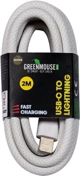 Greenmouse Greenmouse Lightning USB-C kabel, USB-C naar 8-pin, 2 m, woven