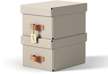 Leitz Leitz Puro opbergdoos, small, ft A5, 7 liter, beige, pak van 2 stuks