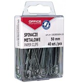 Office Products OFFICE products papierklemmen, 50 mm, metaal, plastic ophangdoosje van 40 stuks