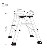 Q-CONNECT Q-CONNECT aluminum trapladder, 2 treden