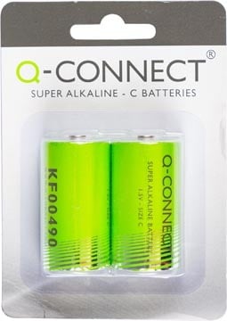 Q-CONNECT Q-CONNECT batterij, alkaline, C,blister van 2 stuks