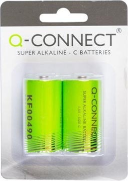 Q-CONNECT Q-CONNECT batterij, alkaline, C,blister van 2 stuks