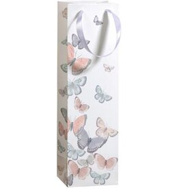 Merkloos Geschenkzak Tender Butterflies, voor fles, 38 x 10 x 10 cm