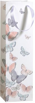Merkloos Geschenkzak Tender Butterflies, voor fles, 38 x 10 x 10 cm