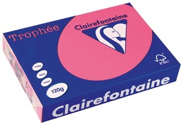 Clairefontaine Clairefontaine Trophée Intens, gekleurd papier, A4, 120 g, 250 vel, fuchsia