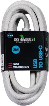Greenmouse Greenmouse kabel, USB-A naar USB-C, 2 m, woven