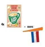 Cup A Soup ACTIE: 4 x Knorr Cup-a-Soup champignon crème,  21 stuks (ref. 14067) + GRATIS 1 x Oranje toeter, met vlag