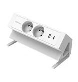 Fellowes contactdoos Power Desk 2, 2 stopcontacten + 1 x USB-A + 1 x USB-C, wit, voor België
