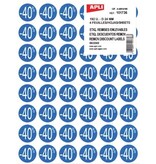Apli Agipa Kortinglabel -40%, blauw, pak van 192 stuks, verwijderbaar