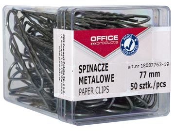 Office Products OFFICE products papierklemmen, 77 mm, metaal, doos van 50 stuks