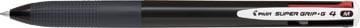 Pilot Pilot Super Grip G-4 4-kleurenbalpen, medium, klassieke inktkleuren, zwart lichaam