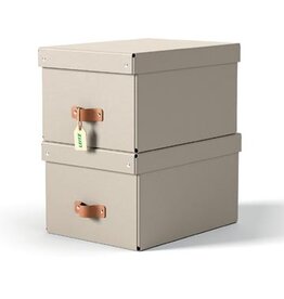 Leitz Leitz Puro opbergdoos, medium, A4, 17 liter, beige, pak van 2 stuks