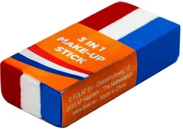 DBV Oranje schminkstick, rood-wit-blauw