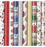 Merkloos Geschenkpapier Kerst Präsenta, 70 cm x 2 m, geassorteerde kleuren